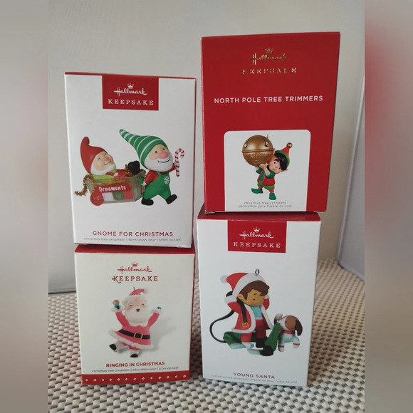 Hallmark Keepsake Christmas Ornaments Set of 4 Santa Gnomes North Pole